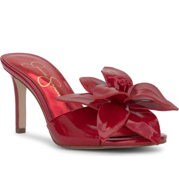 Jessica Simpson Red Floral Heels - Picture 1 of 4